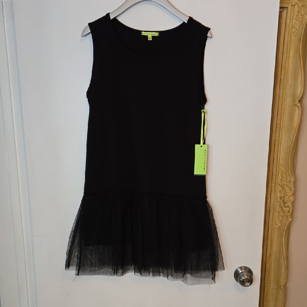 NWT Trisha Tyler tulle flounce hem Dress S